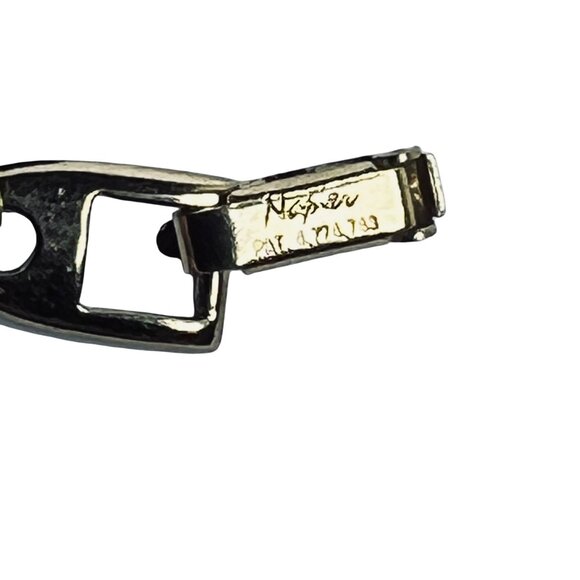 Vintage Napier Graduated Black Bead Necklace With Gold Tone Signed (5600) - Picture 6 of 7